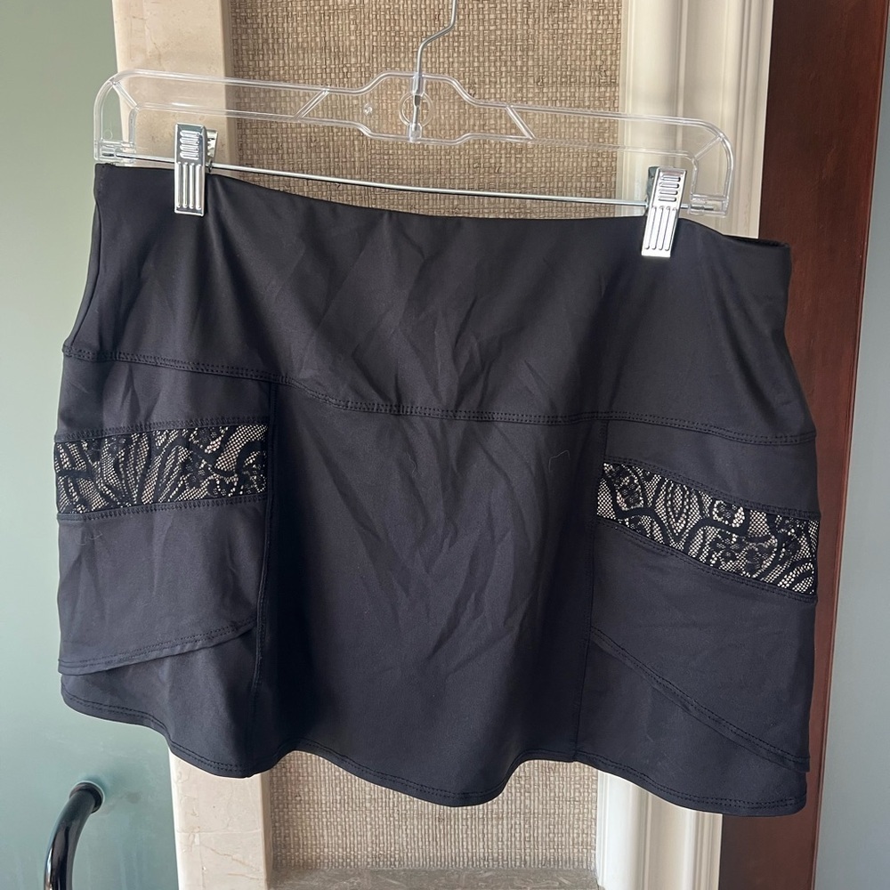 Lucky in loveBlack Skirt with Lace Accents